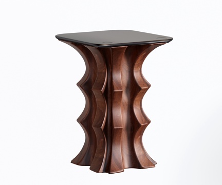 中古侘寂波浪边几 木凳子 木墩 小茶几su模型