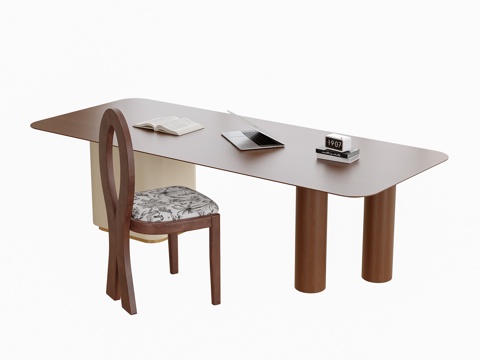  现代书桌椅3d模型 