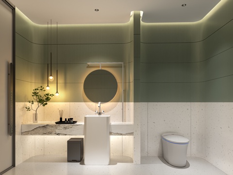  现代卫生间 极简卫生间 酒店卫生间 洁具卫浴3d模型 