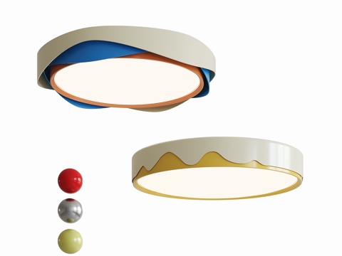 现代简约吸顶灯 儿童吸顶灯su模型