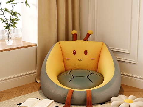  现代懒人沙发 儿童蒲团 坐垫 飘窗坐垫3d模型 