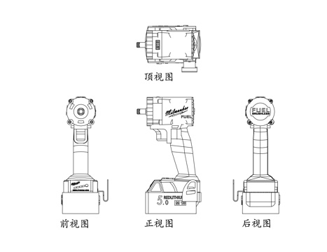 电动扭力扳手 定扭矩电动扳手 扭矩电动扳手 力矩电动扳手cad施工图