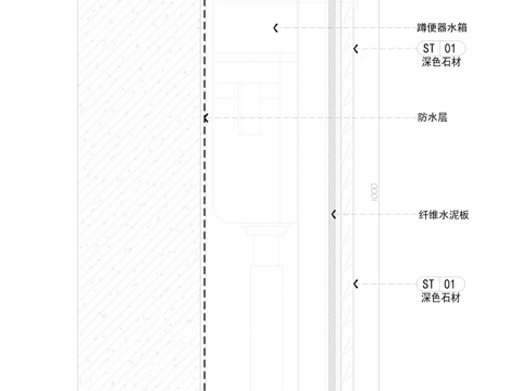 暗藏蹲便器水箱节点cad施工图