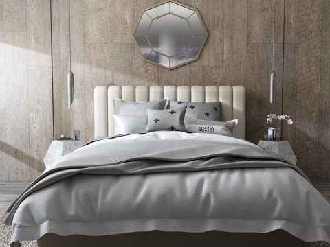  现代床具组合3d模型 