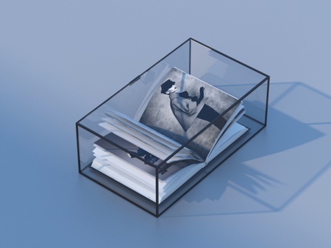  玻璃盒 书 笔记本 名著小说 杂志 书刊3d模型 