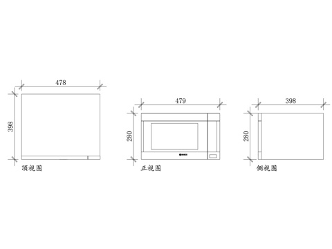 博世微波炉 博世嵌入式微波炉 博世微烤一体机 博世变频微波炉cad施工图