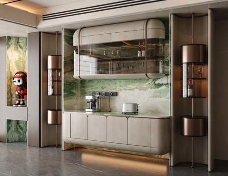  意式轻奢酒柜 餐边柜 现代轻奢酒柜3d模型 