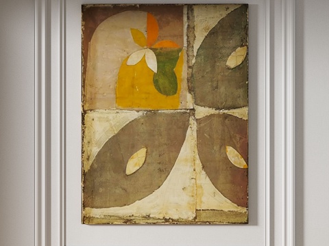  现代，复古，侘寂，中古风，抽象，挂画3d模型 