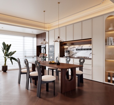  中古风餐厅3d模型 