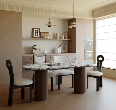  中古风餐厅3d模型 