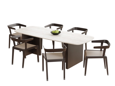 现代餐桌椅组合su模型