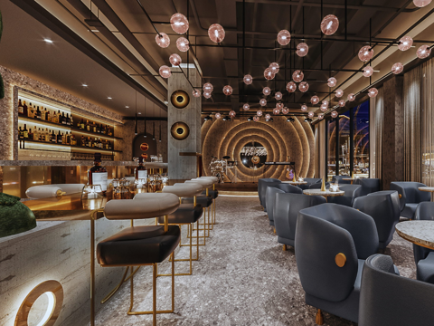 轻奢音乐酒吧 最新全套 效果图 施工图设计cad施工图