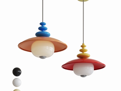 多巴胺儿童吊灯 床头吊灯su模型