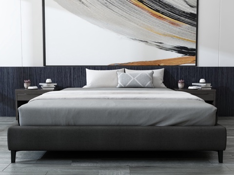  现代床具组合3d模型 