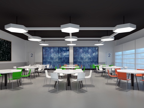  现代学校机器人室3d模型 