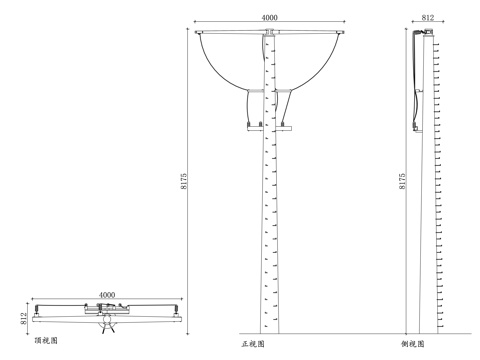 水泥杆 电力杆 电线杆子 输电杆 线路电杆cad施工图