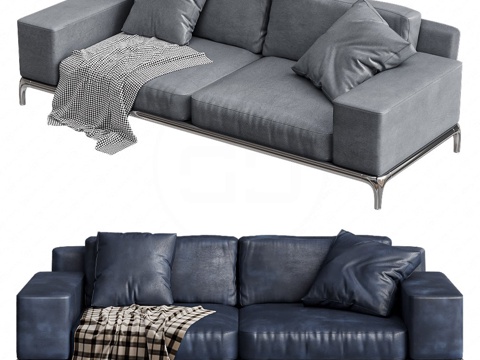  三人沙发3d模型 