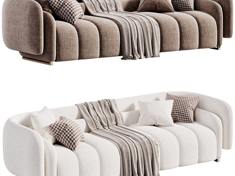 现代轻奢多人沙发集合su模型