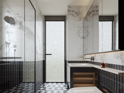 现代卫生间su模型