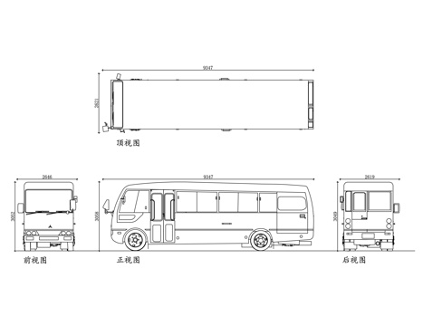 客运班车 营运客车 载客汽车 旅客大巴 公交客车cad施工图