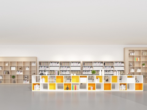  现代书柜 柜子3d模型 