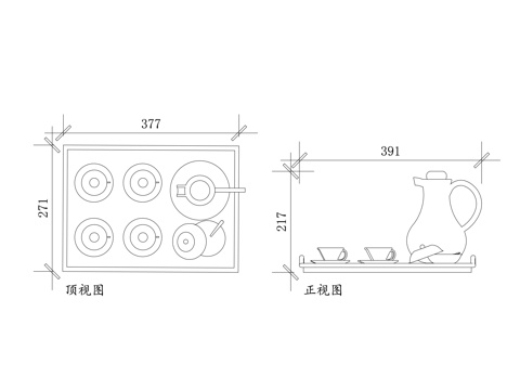 茶器 功夫茶具 泡茶器具 茶道用品 品茶套装cad施工图
