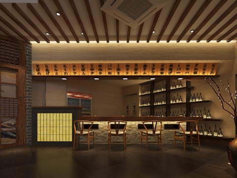  日式料理店3d模型 