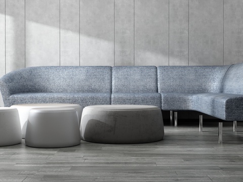  现代北欧沙发茶几组合3d模型 