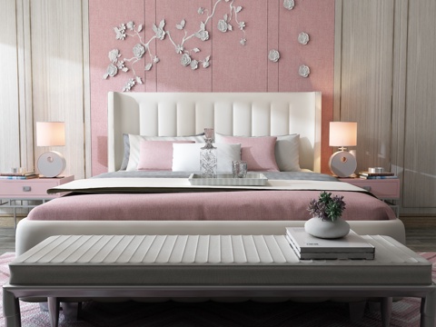  现代床具组合3d模型 