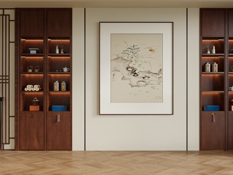 现代背景墙su模型