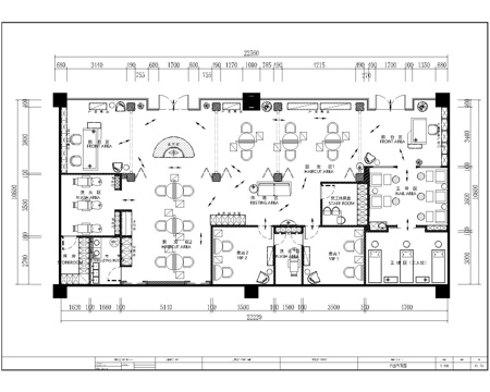 美发美甲美睫结合店施工图cad施工图