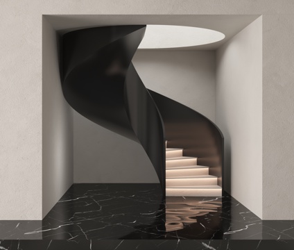  现代旋转楼梯3d模型 