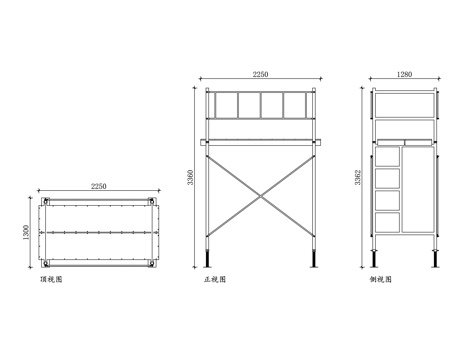钢管架 扣件式脚手架 建筑钢管架 施工脚手架 钢管支撑架cad施工图