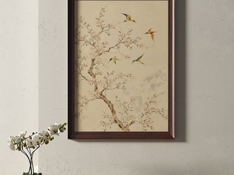  中古，复古，装饰画3d模型 