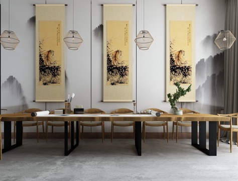  新中式禅意茶室3d模型 