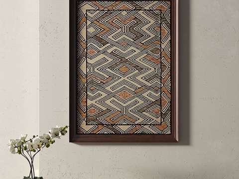  中古，复古，装饰画3d模型 