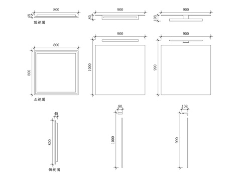 镜前灯 化妆镜灯 浴室镜灯 梳妆镜灯 镜面装饰灯cad施工图
