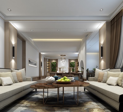  茶室 会所 新中式茶室 书房3d模型 