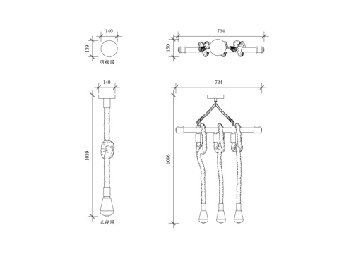 复古麻绳灯 麻绳复古吊灯 麻绳编织吊灯 怀旧麻绳吊灯cad施工图
