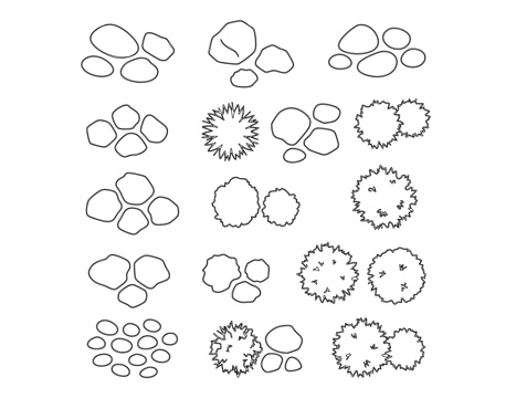 景观石 园林石 造景石 观赏石 庭院置石cad施工图