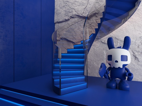  现代旋转楼梯3d模型 