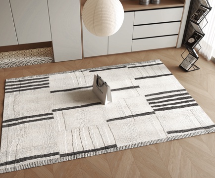 现代方形地毯su模型