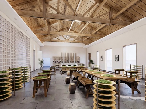 现代手工坊 茶叶手工坊 非遗手工坊 茶叶su模型