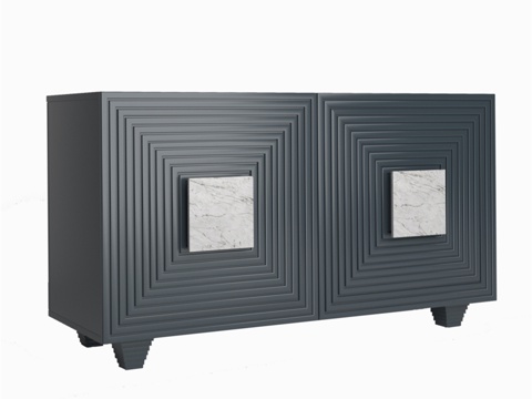  特伦托蓝宝石大理石把手梳妆台3d模型 