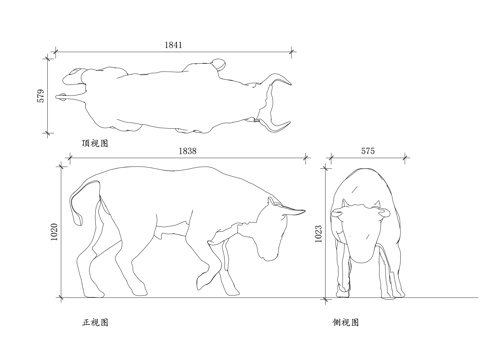 公牛 公黄牛 公水牛 雄牛 种公牛cad施工图