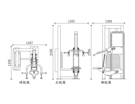 坐姿推举机 肩部推举机 肩推机 立式推举机 坐姿肩推器械cad施工图