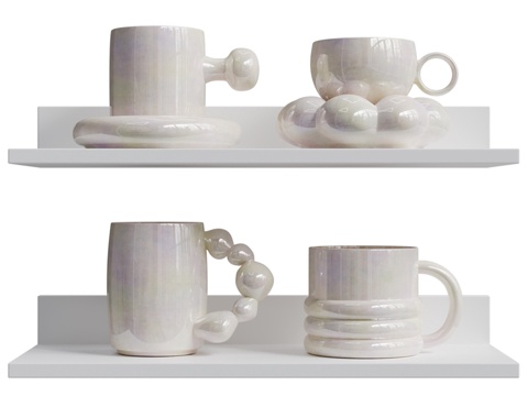  珍珠母杯盖3d模型 