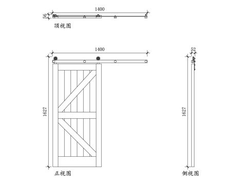 谷仓门 滑动门 吊轨谷仓门 移门谷仓门 轨道谷仓门cad施工图