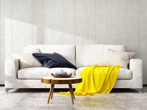  北欧沙发茶几组合3d模型 