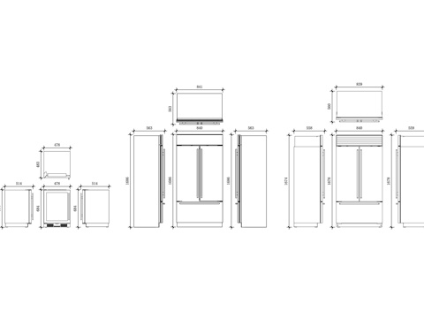 商用厨房冰箱 厨房冷藏柜 厨房冰柜 厨用保鲜柜 厨房冷柜cad施工图